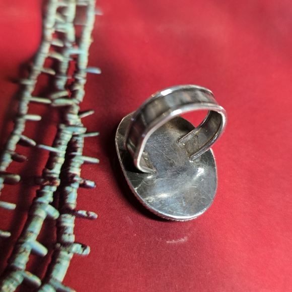 Native American Navajo Kingman  Turquoise Sterling Silver Ring Size 5.5 - Picture 4 of 5